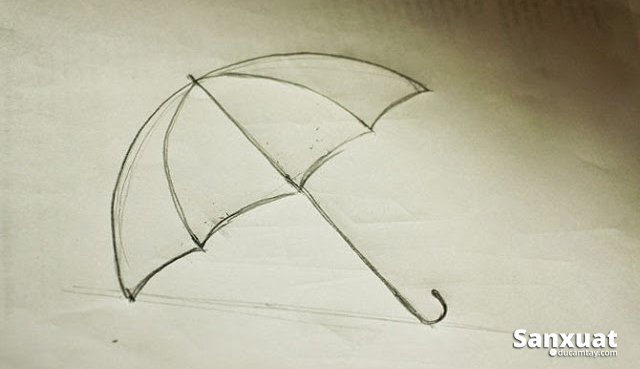 vẻ hình cái ô dù